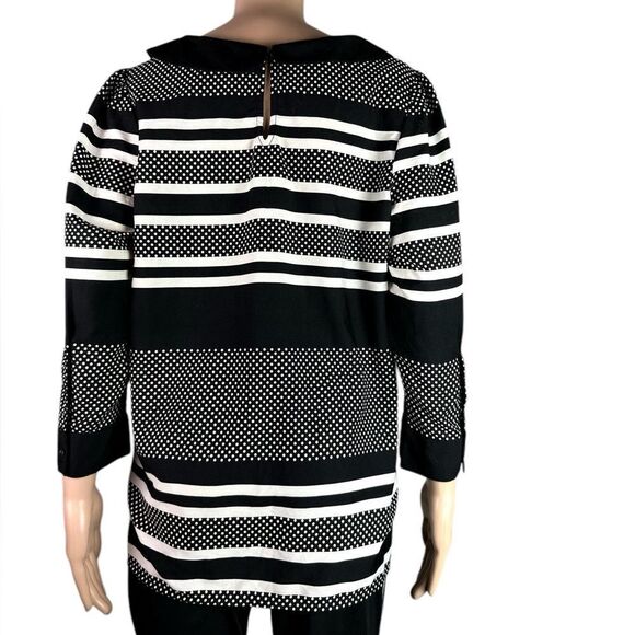 ModCloth Black & White Striped & Polka Dot Blouse - Picture 2 of 6